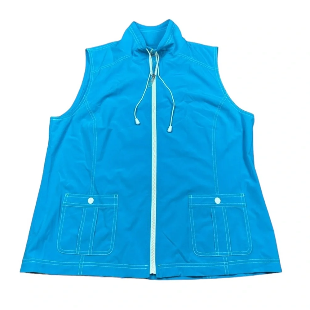 CHICOS ZENERGY: Teal Blue Athletic Vest & Capri Pant Set -Size 2/3 Large/XL